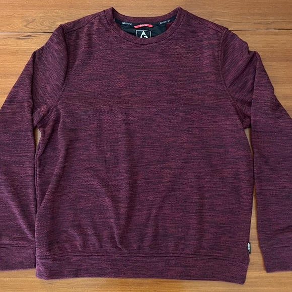 🔥 Gerry Men’s Maroon Textured Crewneck Sweatshirt Size L | Fall Winter Layering - Picture 2 of 9